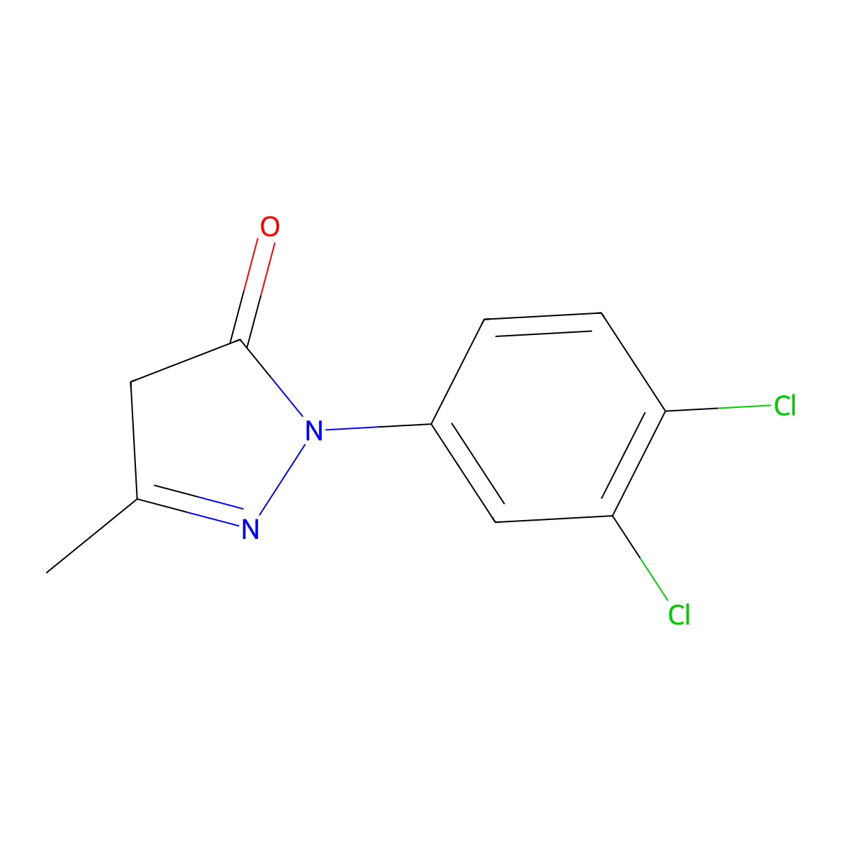 2-(3,4-dichlorophenyl)-2,4-dihydro-5-methyl-3H-pyrazol-3-one molecular structure, CAS 13124-17-9