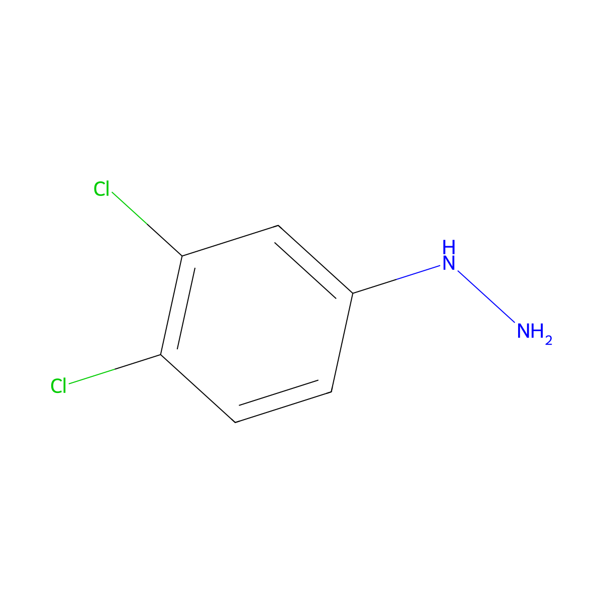 (3,4-Dichlorophenyl)hydrazine molecular structure, CAS 13124-18-0