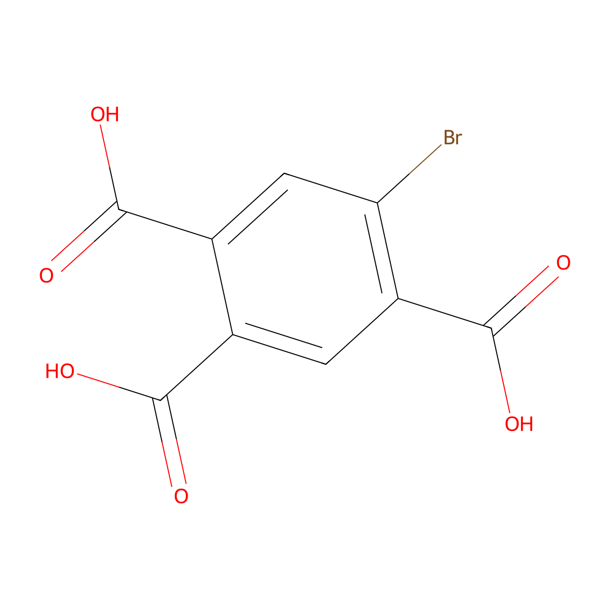 5-Bromobenzene-1,2,4-tricarboxylic acid molecular structure, CAS 13124-84-0
