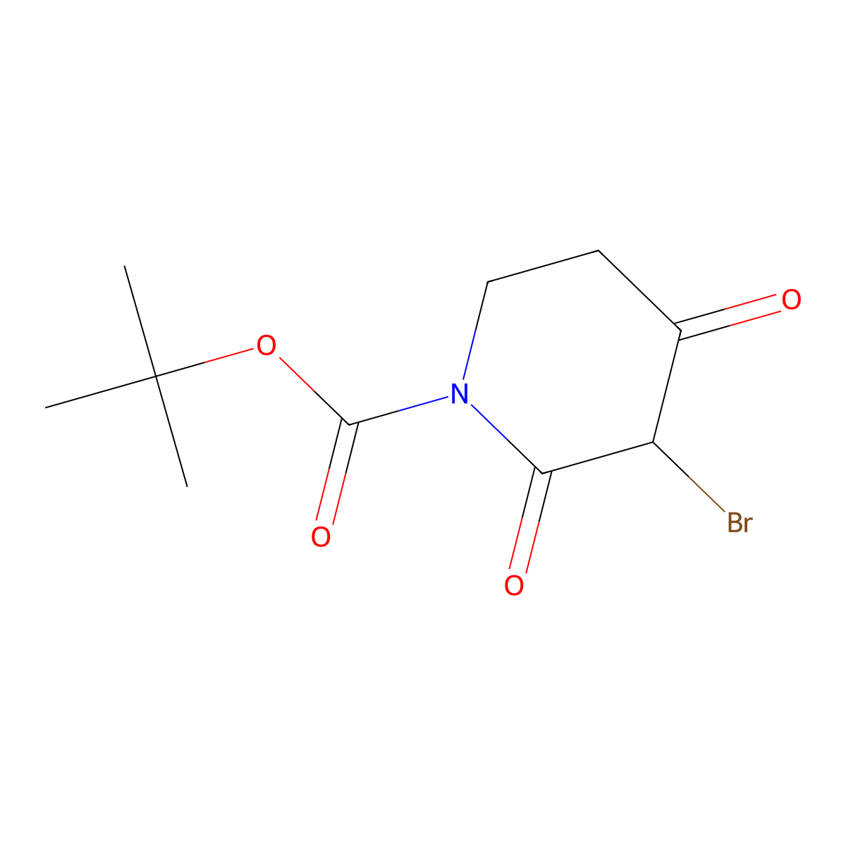 Tert-butyl 3-bromo-2,4-dioxopiperidine-1-carboxylate molecular structure, CAS 1312412-87-5