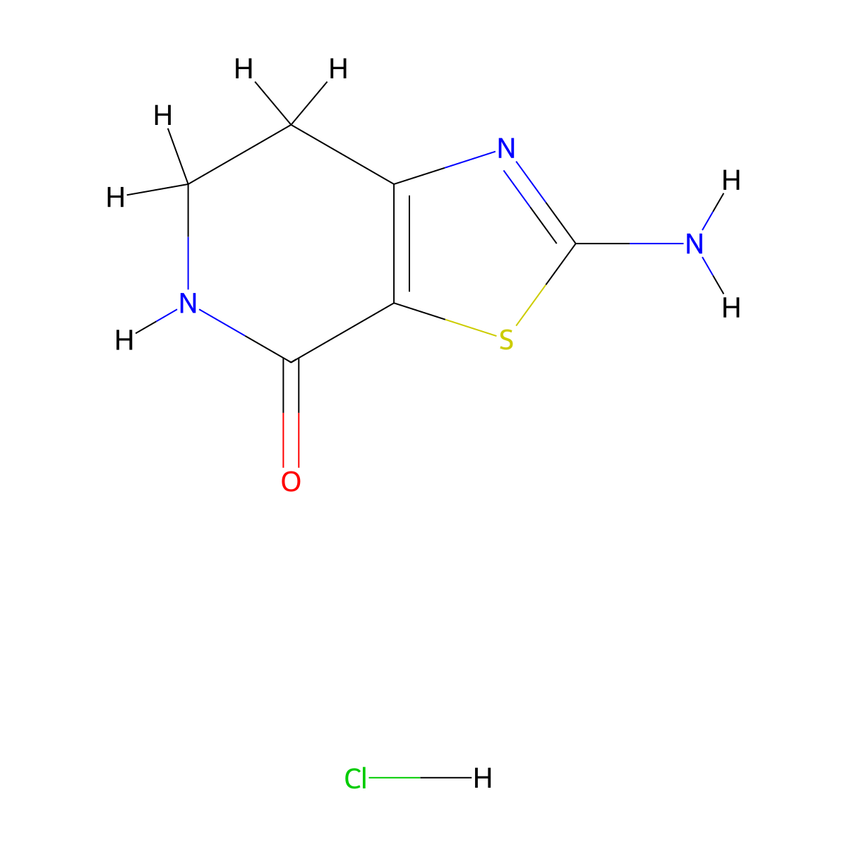 2-Amino-6,7-dihydrothiazolo[5,4-c]pyridin-4(5H)-one hydrochloride molecular structure, CAS 1312412-89-7