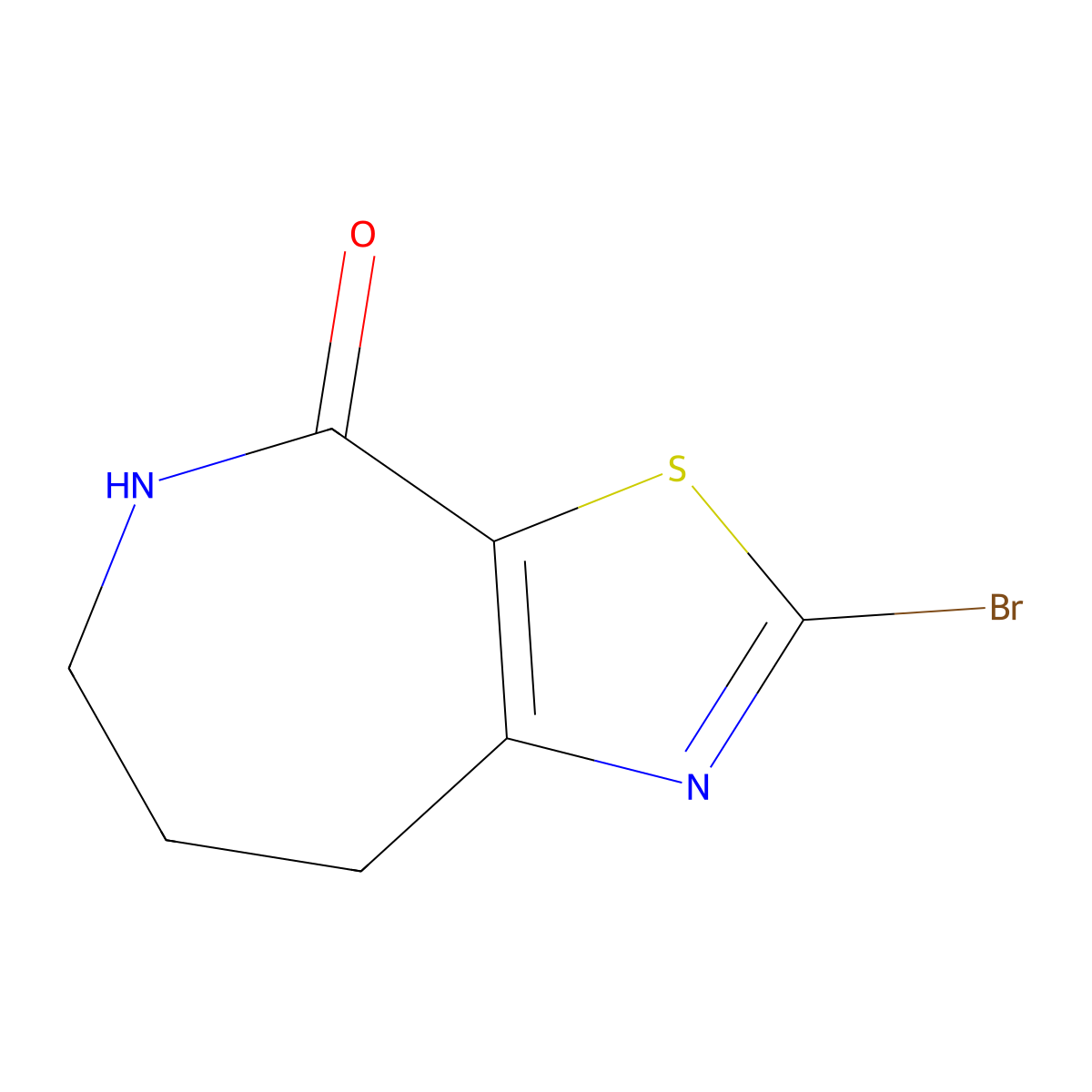 2-bromo-5,6,7,8-tetrahydro-4H-thiazolo[5,4-c]azepin-4-one molecular structure, CAS 1312412-90-0