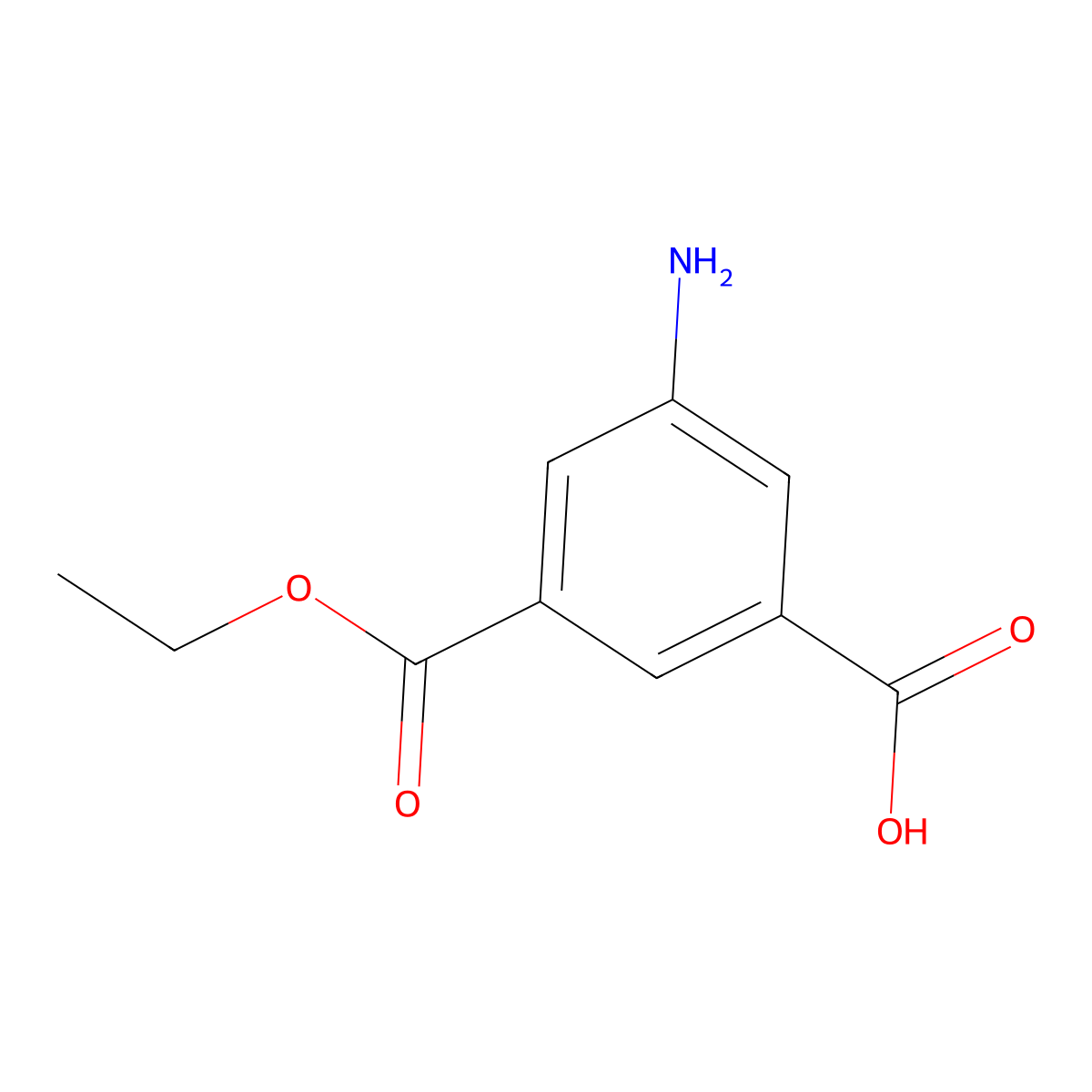 3-Amino-5-(ethoxycarbonyl)benzoic acid molecular structure, CAS 1312425-07-2