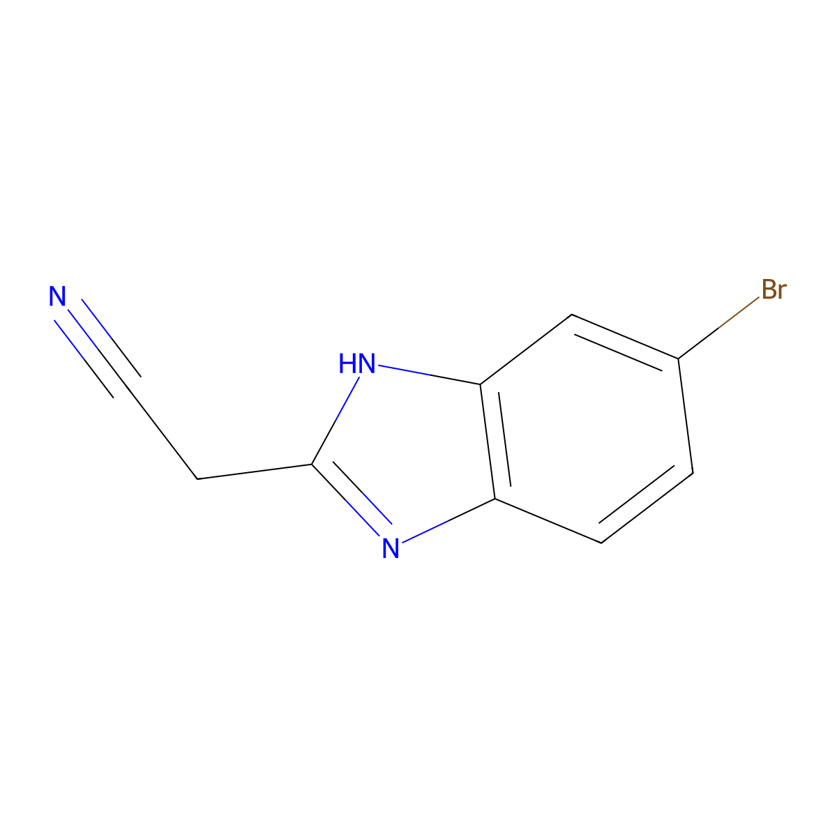 5-Bromo-2-(cyanomethyl)benzimidazole molecular structure, CAS 1312435-81-6