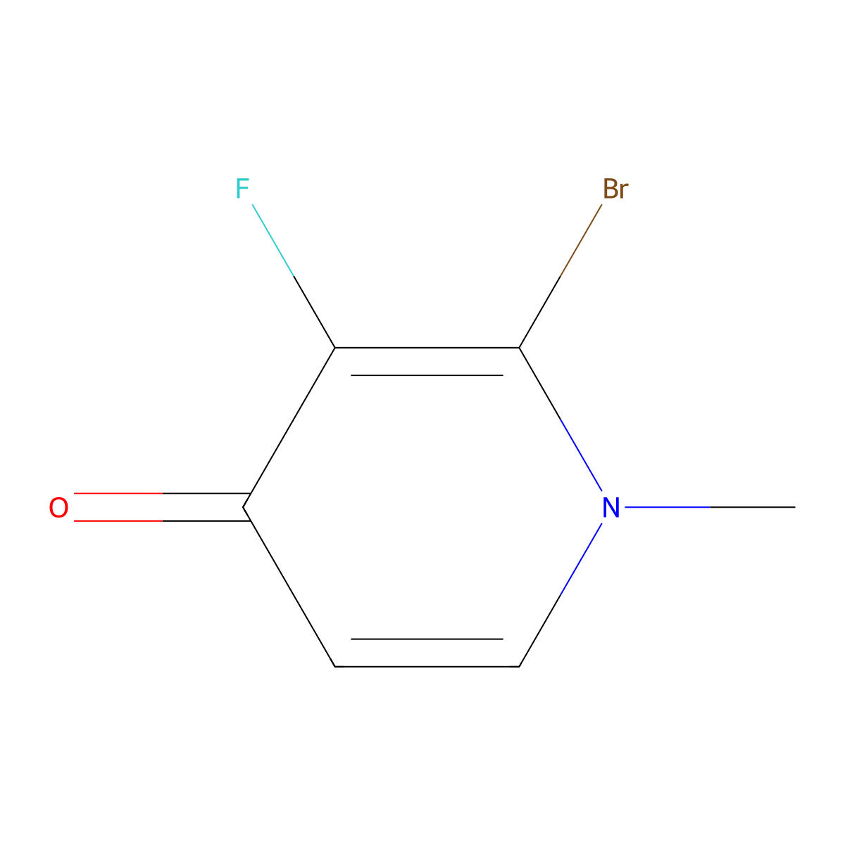 2-Bromo-3-fluoro-1-methylpyridin-4(1H)-one molecular structure, CAS 1312440-89-3