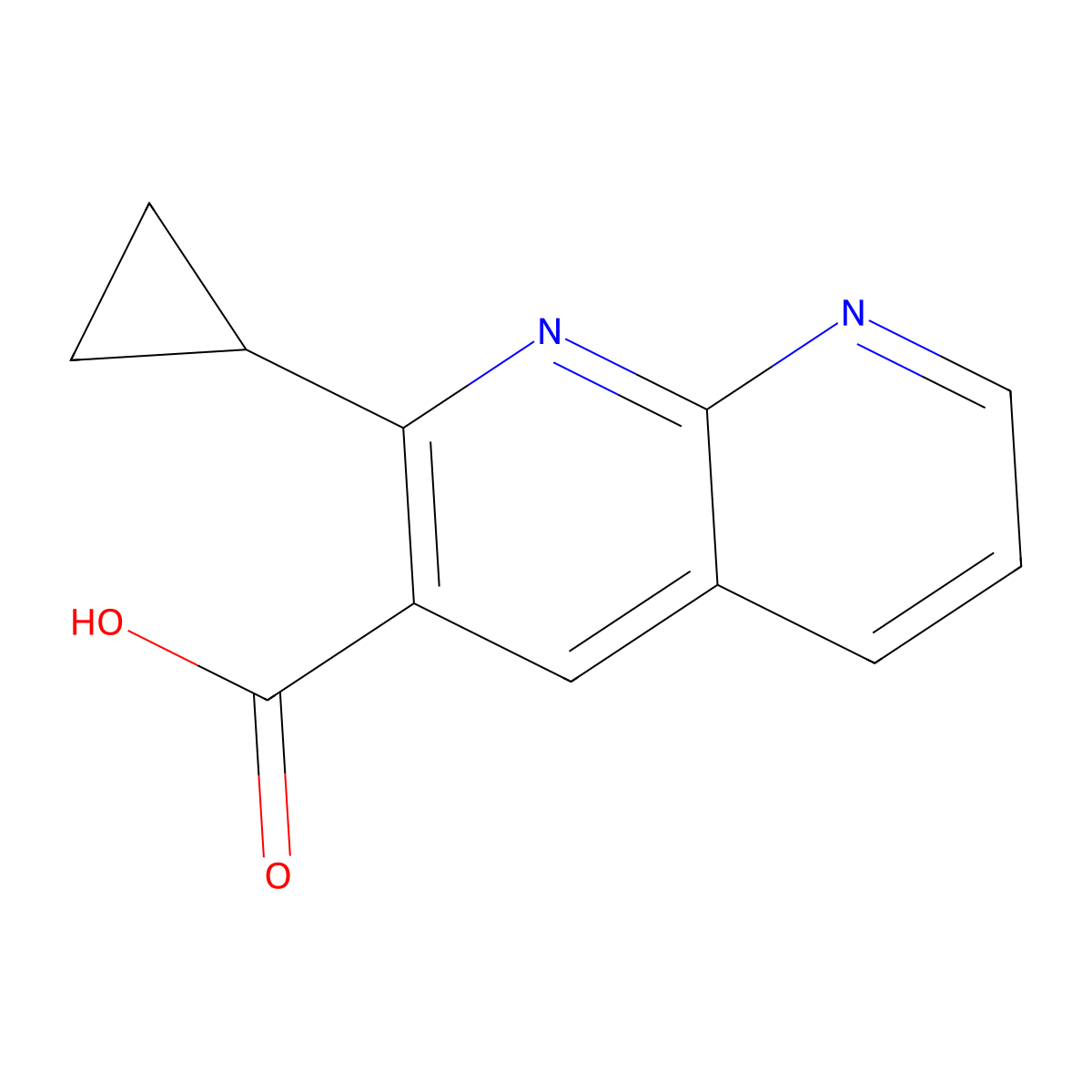2-Cyclopropyl-1,8-naphthyridine-3-carboxylic acid molecular structure, CAS 1312442-96-8