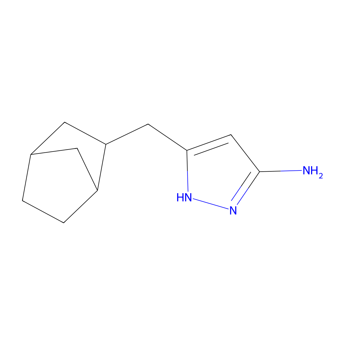 3-(Bicyclo[2.2.1]heptan-2-ylmethyl)-1H-pyrazol-5-amine molecular structure, CAS 1312444-18-0