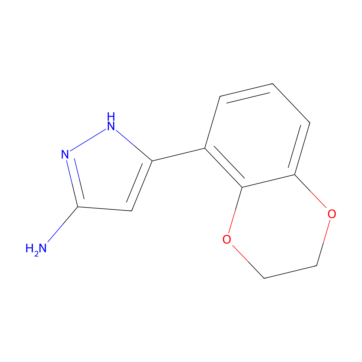 5-(2,3-dihydro-1,4-benzodioxin-5-yl)-1H-pyrazol-3-amine molecular structure, CAS 1312444-91-9