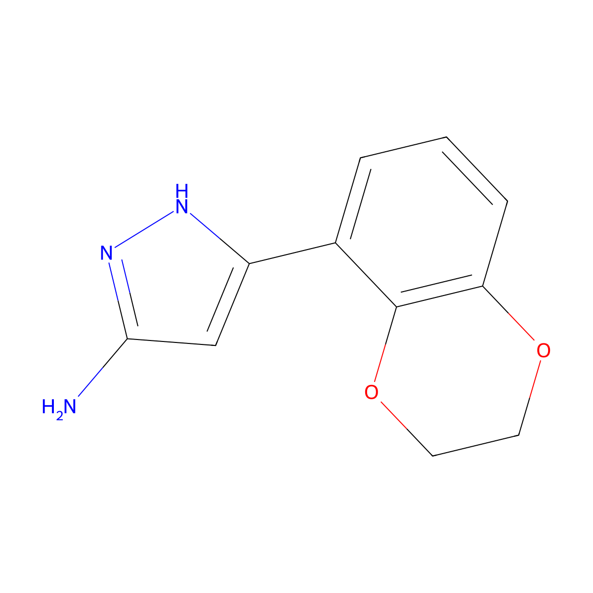 5-(2,3-dihydro-1,4-benzodioxin-5-yl)-1H-pyrazol-3-amine molecular structure, CAS 1312444-91-9