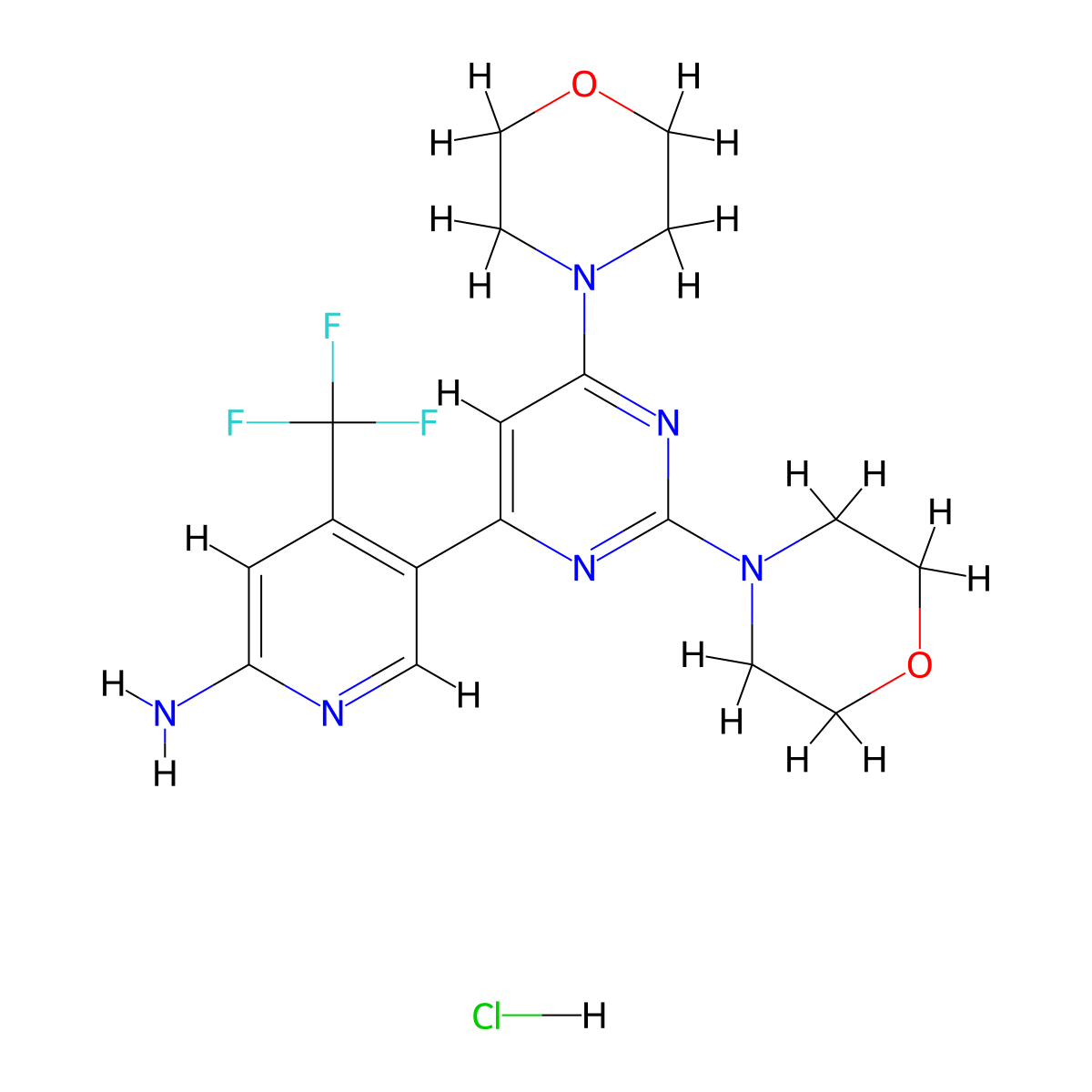Buparlisib Hydrochloride molecular structure, CAS 1312445-63-8