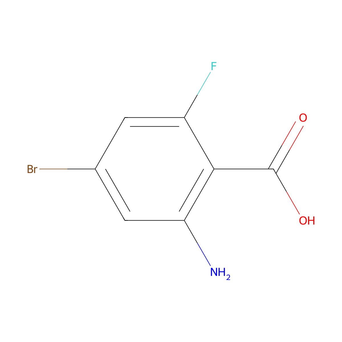 2-Amino-4-bromo-6-fluorobenzoic acid molecular structure, CAS 1312454-86-6