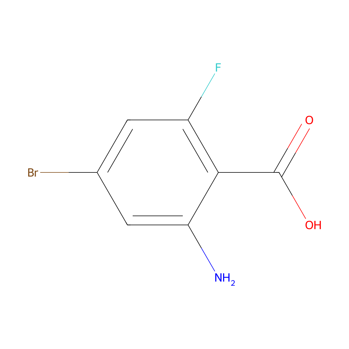 2-Amino-4-bromo-6-fluorobenzoic acid molecular structure, CAS 1312454-86-6