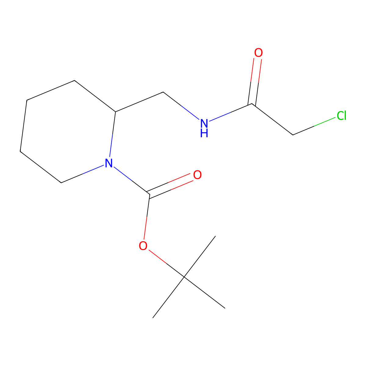 tert-Butyl 2-((2-chloroacetamido)methyl)piperidine-1-carboxylate molecular structure, CAS 1312455-22-3