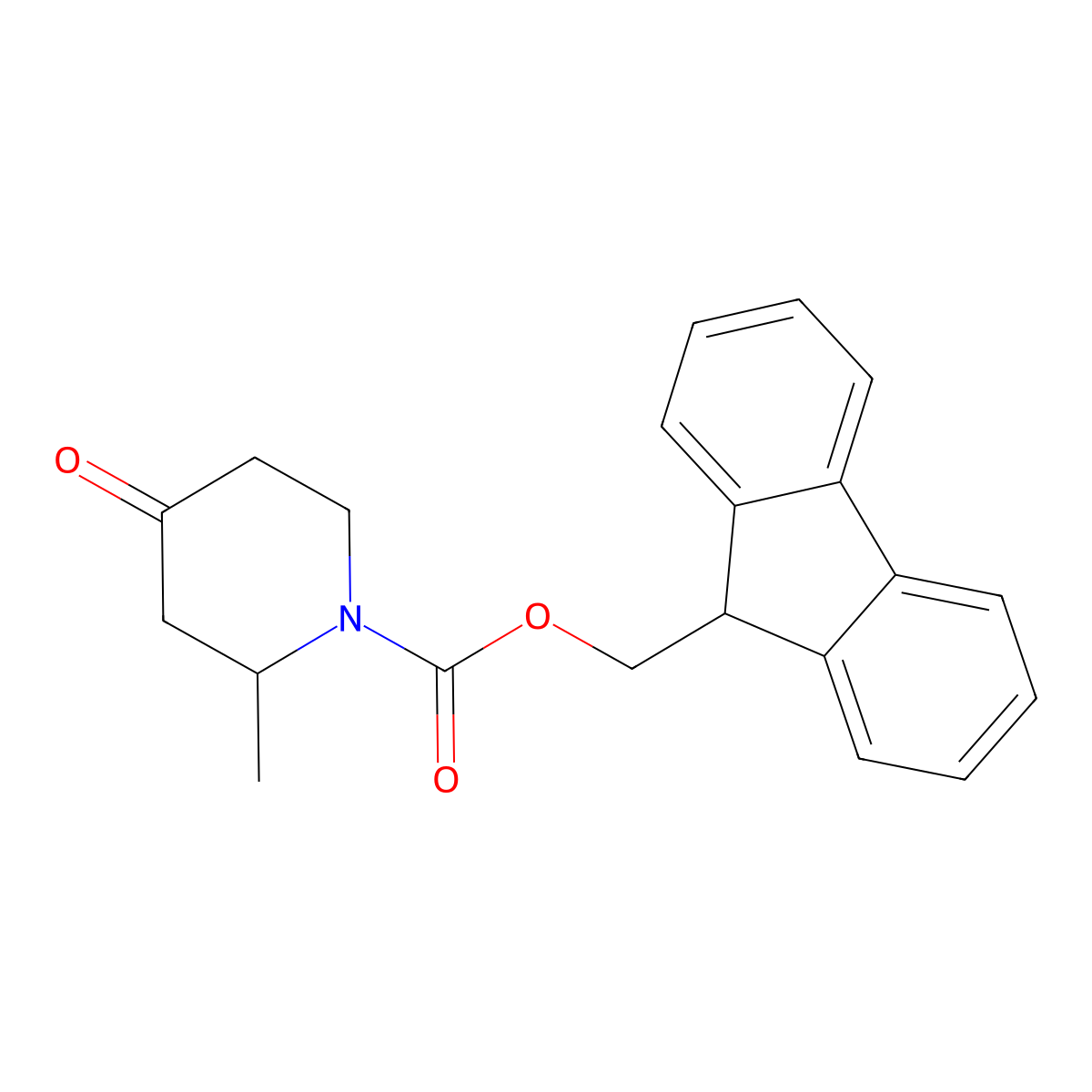(9H-fluoren-9-yl)methyl 2-methyl-4-oxopiperidine-1-carboxylate molecular structure, CAS 1312455-94-9