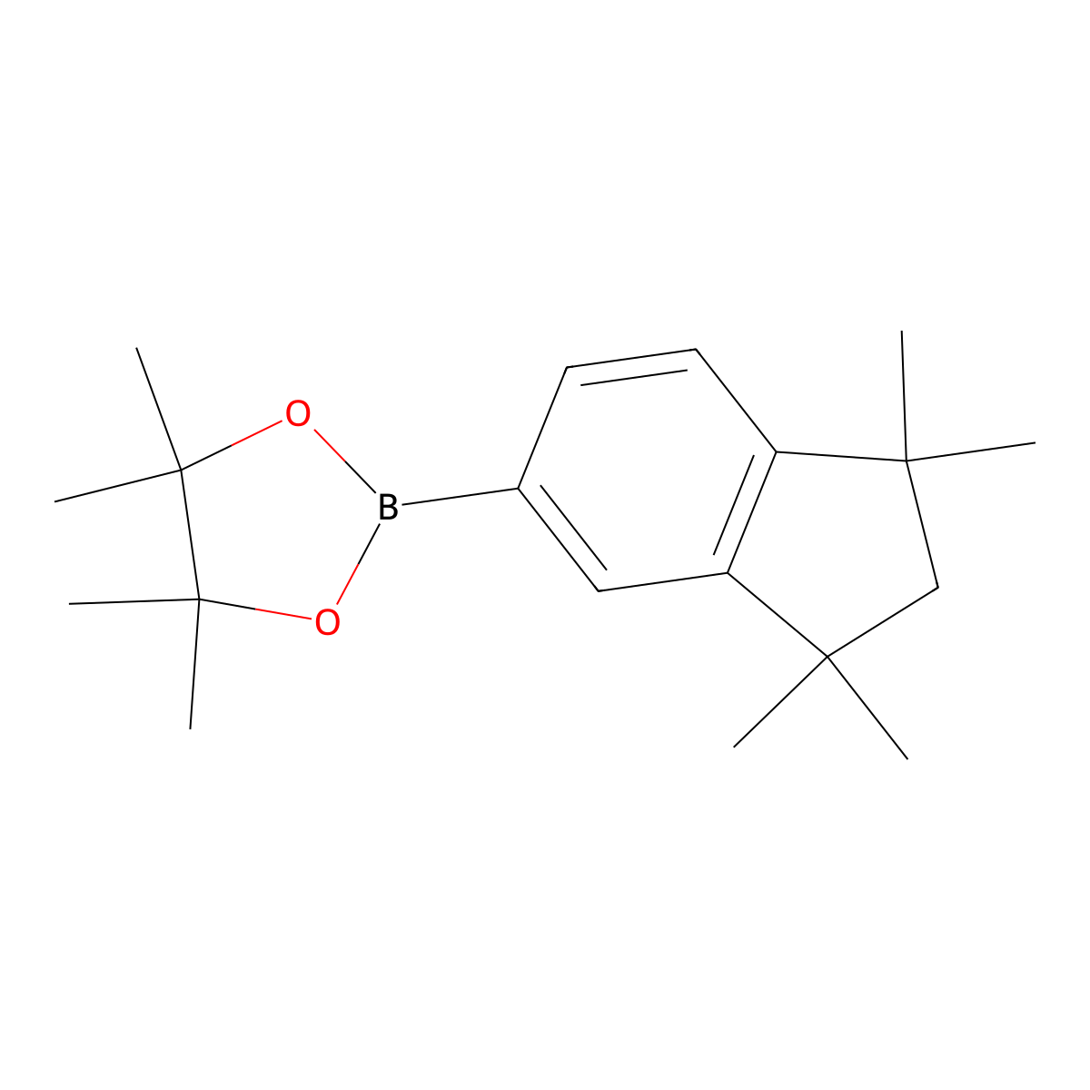 4,4,5,5-tetramethyl-2-(1,1,3,3-tetramethyl-2,3-dihydro-1H-inden-5-yl)-1,3,2-dioxaborolane molecular structure, CAS 1312464-73-5
