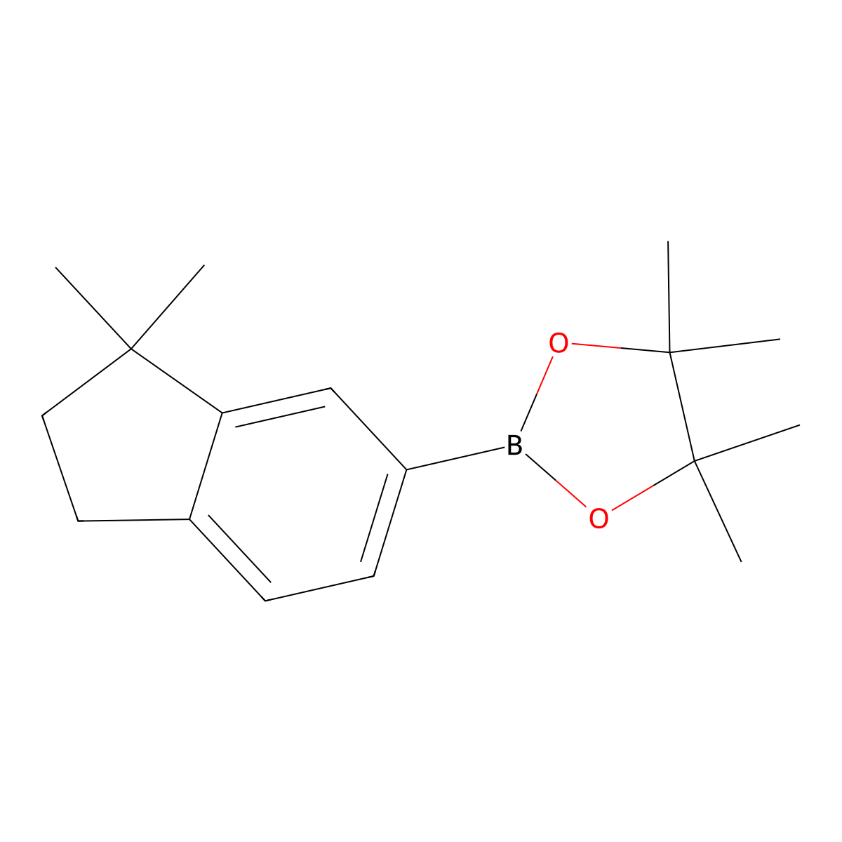 2-(3,3-dimethyl-2,3-dihydro-1H-inden-5-yl)-4,4,5,5-tetramethyl-1,3,2-dioxaborolane molecular structure, CAS 1312464-85-9