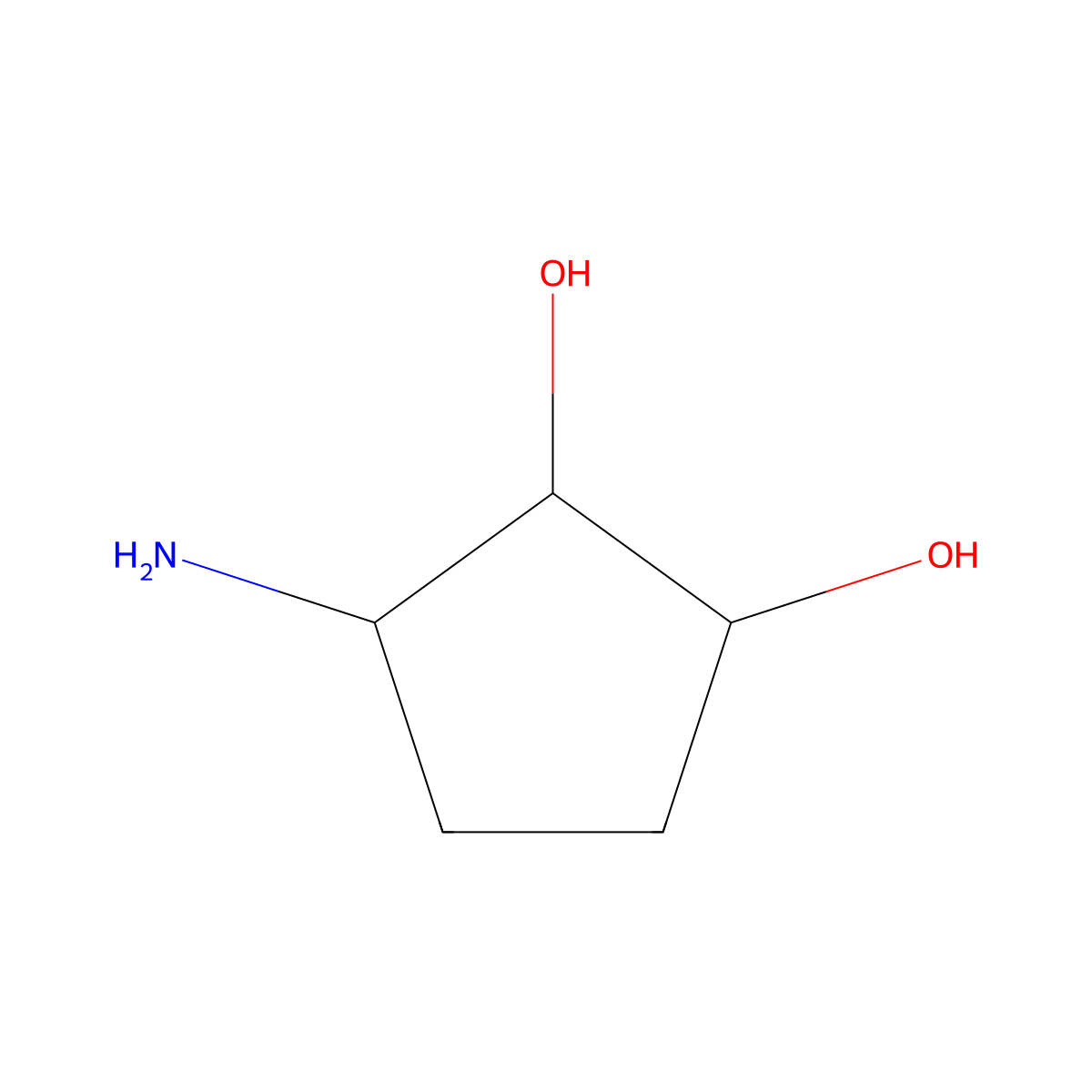 (1S,2R,3S)-3-aminocyclopentane-1,2-diol molecular structure, CAS 1312465-03-4