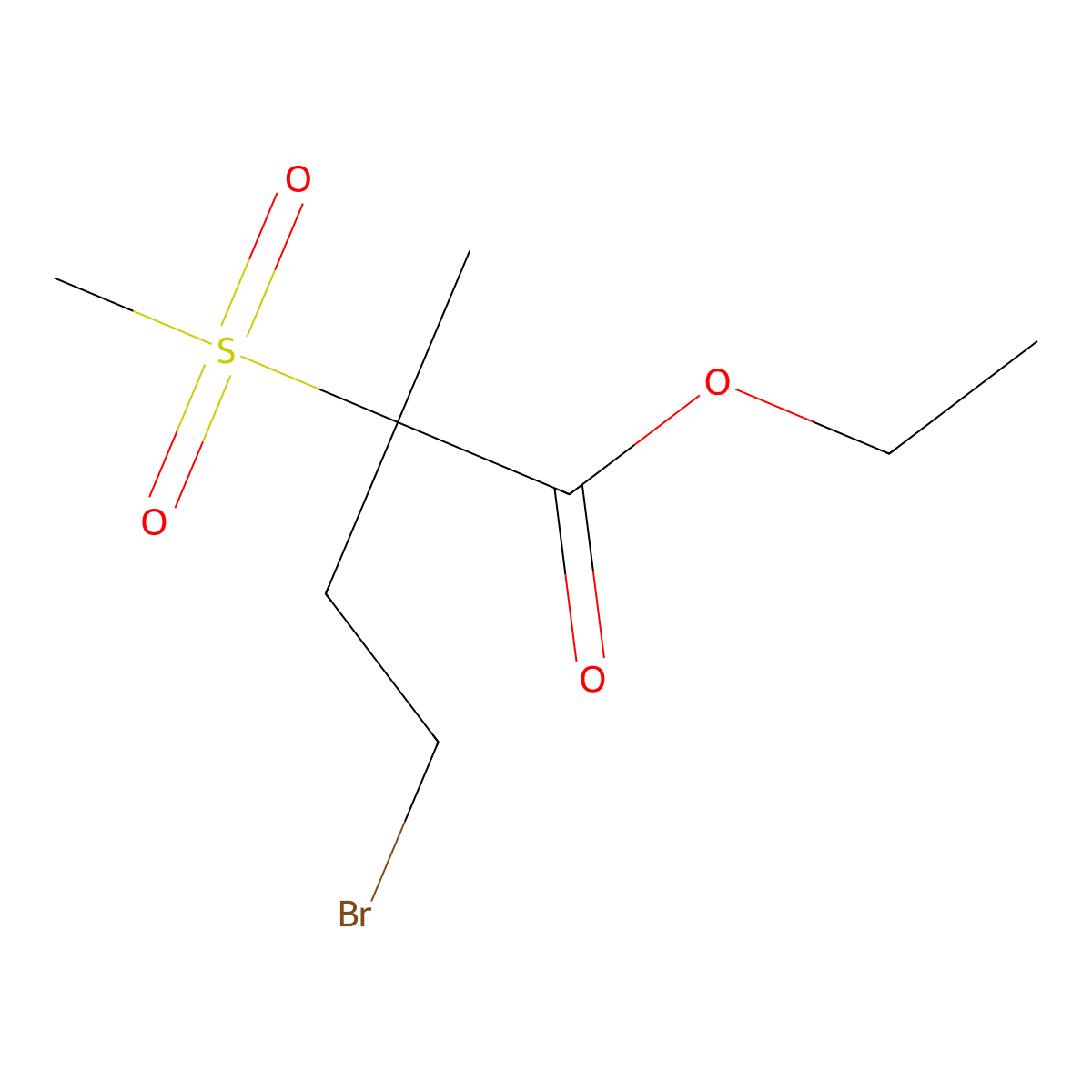 (S)-Ethyl 4-bromo-2-methyl-2-(methylsulfonyl)butanoate molecular structure, CAS 1312478-49-1