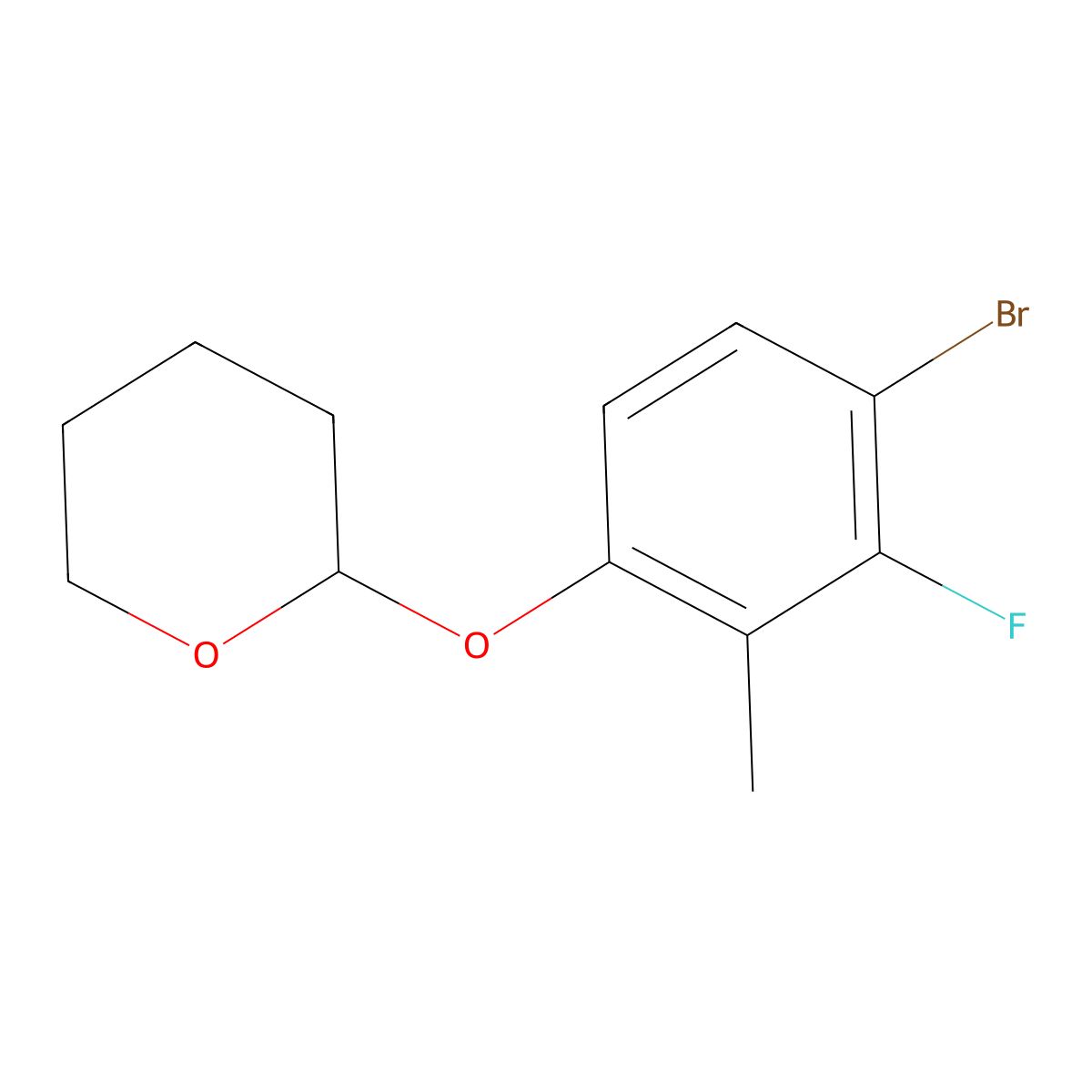 2-(4-Bromo-3-fluoro-2-methylphenoxy)tetrahydropyran molecular structure, CAS 1312478-92-4
