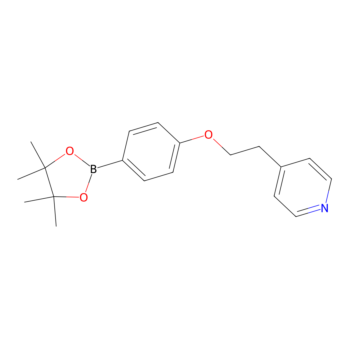 4-{2-[4-(4,4,5,5-Tetramethyl-1,3,2-dioxaborolan-2-yl)phenoxy]ethyl}pyridine molecular structure, CAS 1312479-13-2