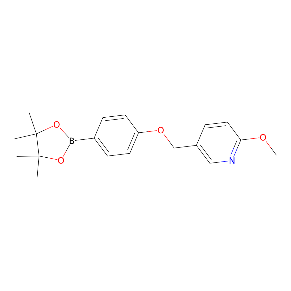 2-Methoxy-5-[4-(4,4,5,5-tetramethyl-1,3,2-dioxaborolan-2-yl)phenoxy]methylpyridine molecular structure, CAS 1312479-59-6