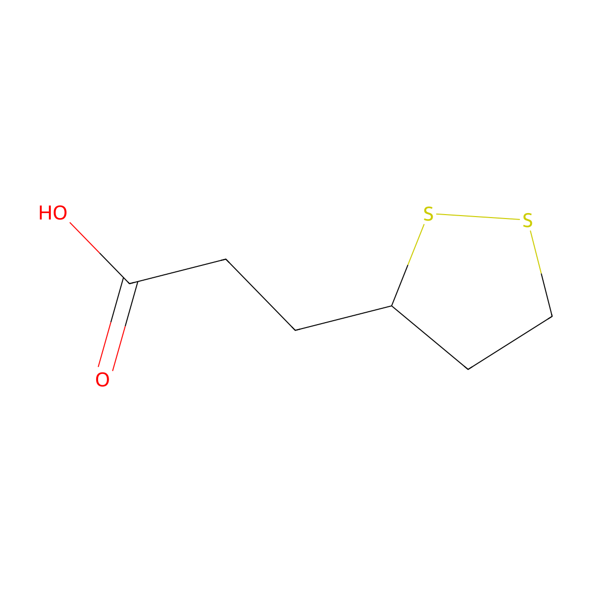 Bisnorlipoate molecular structure, CAS 13125-44-5