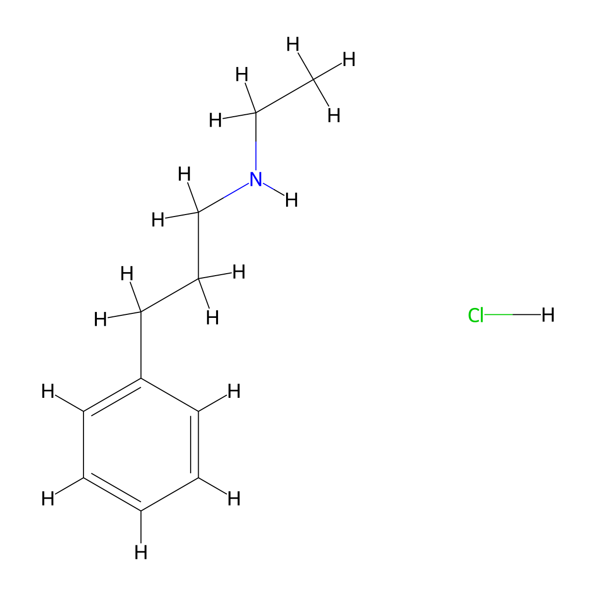 N-Ethyl-3-phenyl-1-propanamine hydrochloride molecular structure, CAS 13125-63-8