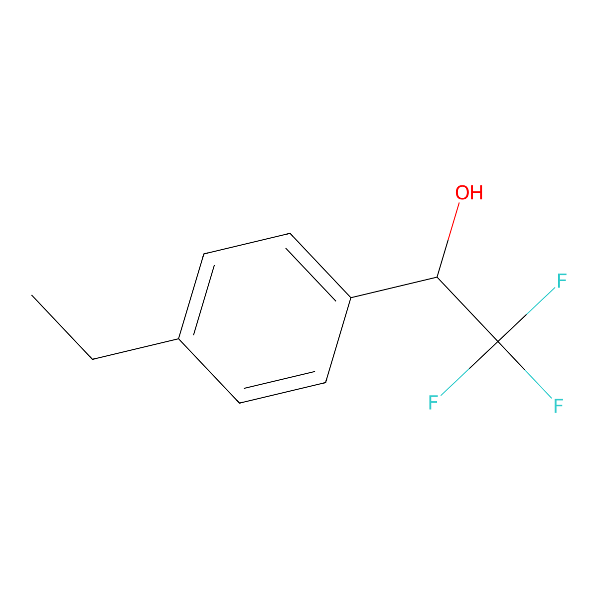 1-(4-Ethylphenyl)-2,2,2-trifluoroethanol molecular structure, CAS 131252-25-0