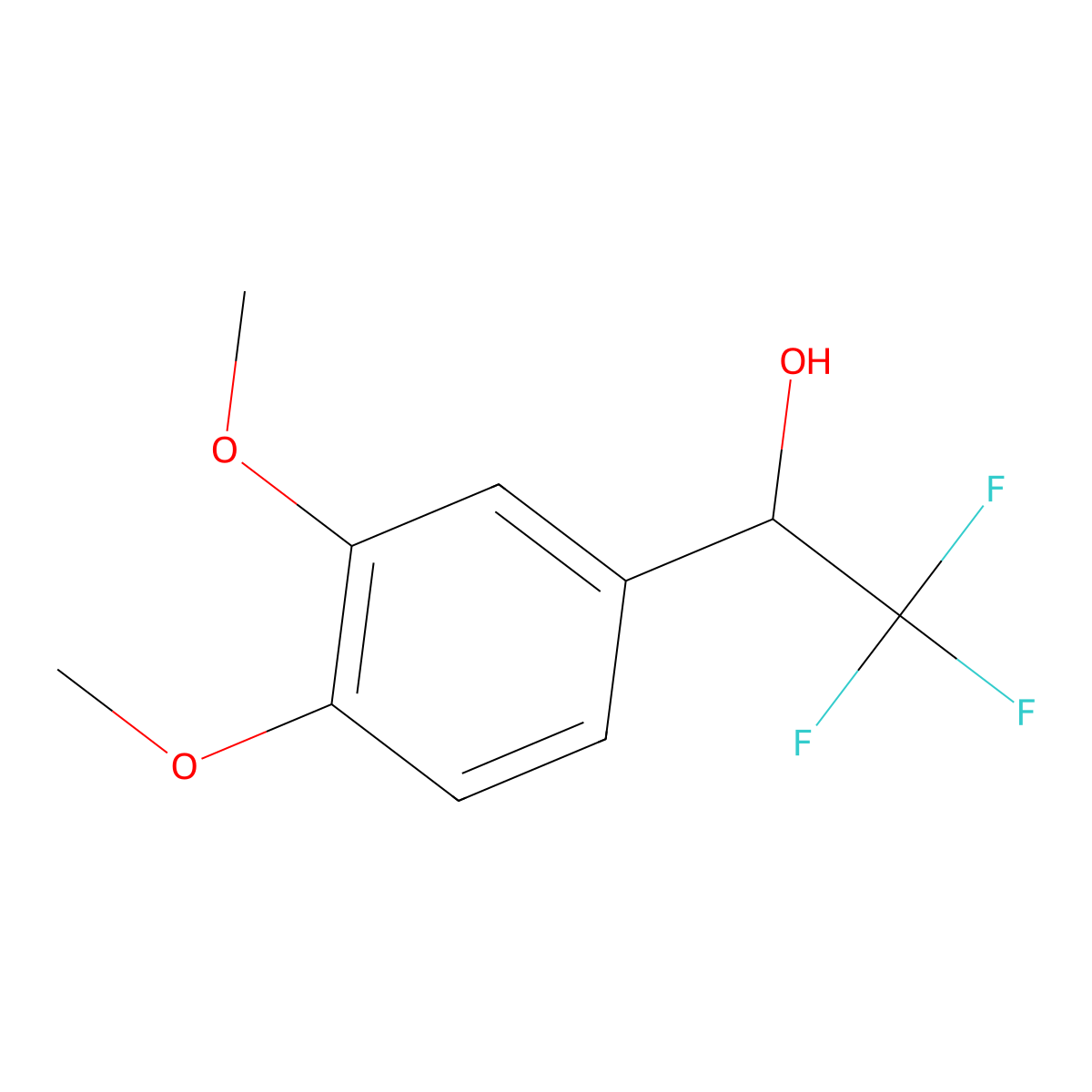 3,4-Dimethoxy-alpha-(trifluoromethyl)benzenemethanol molecular structure, CAS 131252-26-1