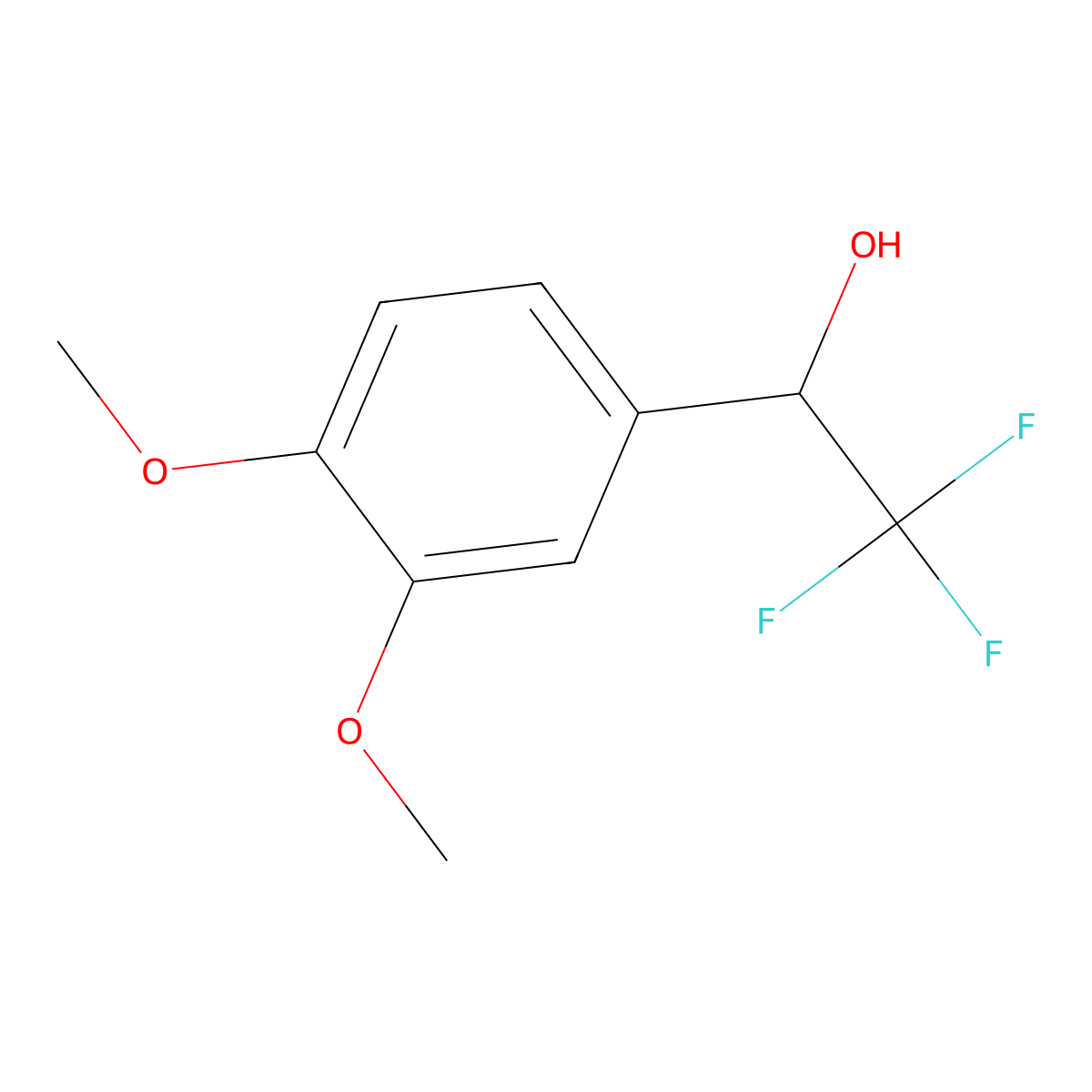 3,4-Dimethoxy-alpha-(trifluoromethyl)benzenemethanol molecular structure, CAS 131252-26-1