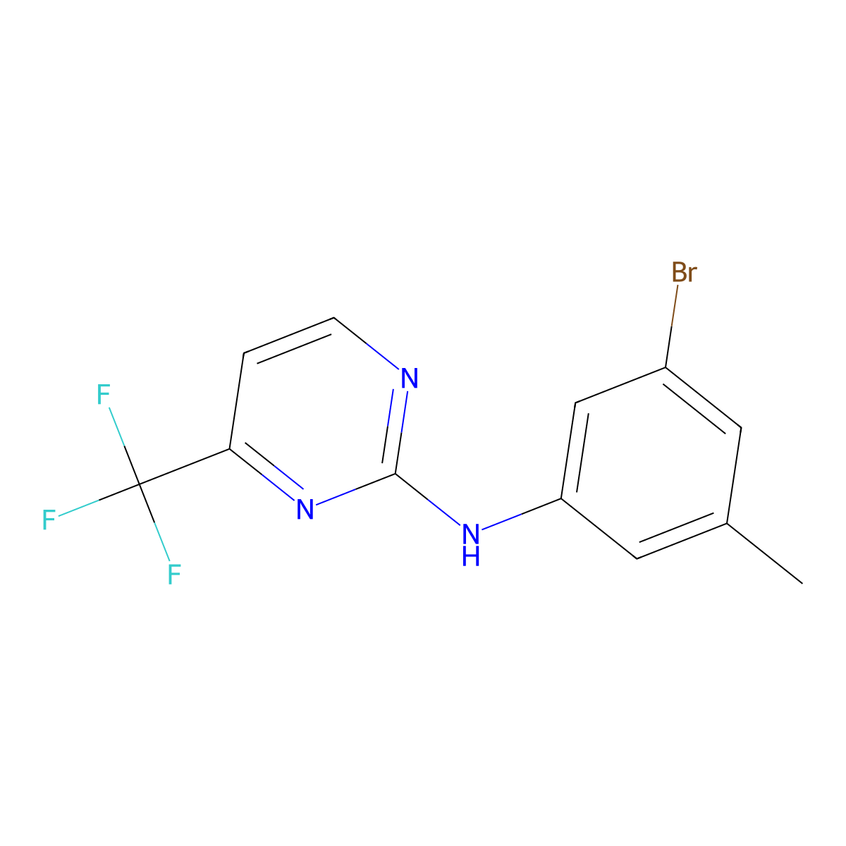 N-(3-bromo-5-methylphenyl)-4-(trifluoromethyl)pyrimidin-2-amine molecular structure, CAS 1312534-99-8