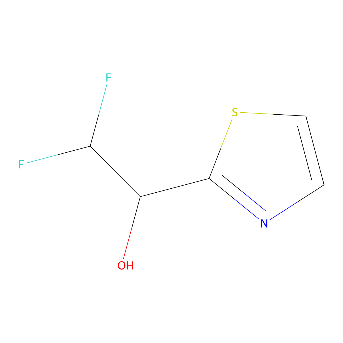 2-Thiazolemethanol, alpha-(difluoromethyl)- molecular structure, CAS 1312535-16-2