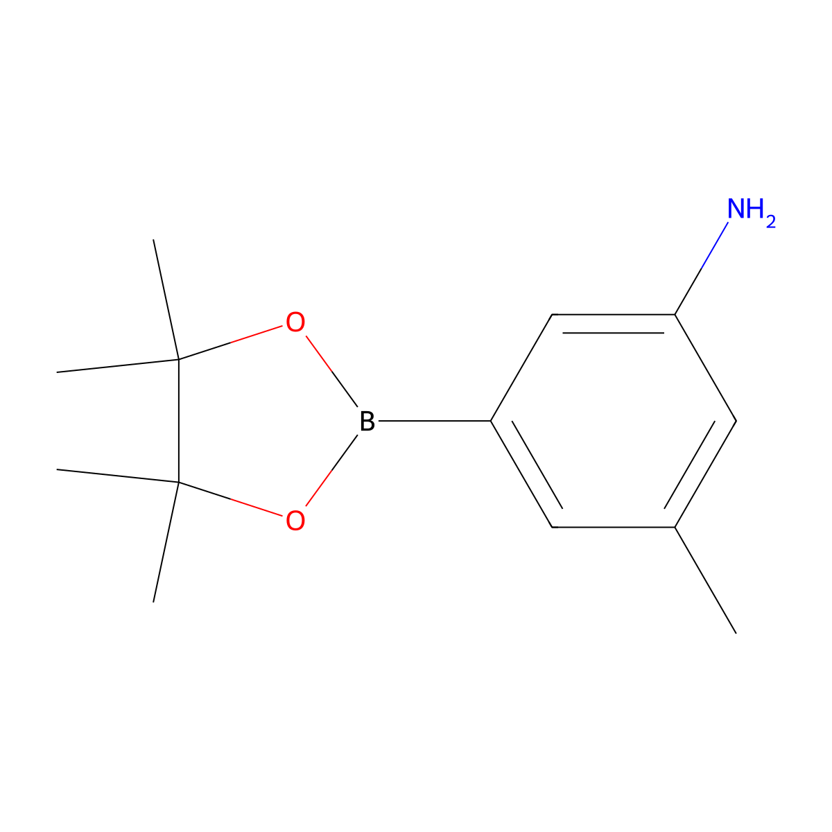 3-Methyl-5-(4,4,5,5-tetramethyl-1,3,2-dioxaborolan-2-yl)aniline molecular structure, CAS 1312535-18-4