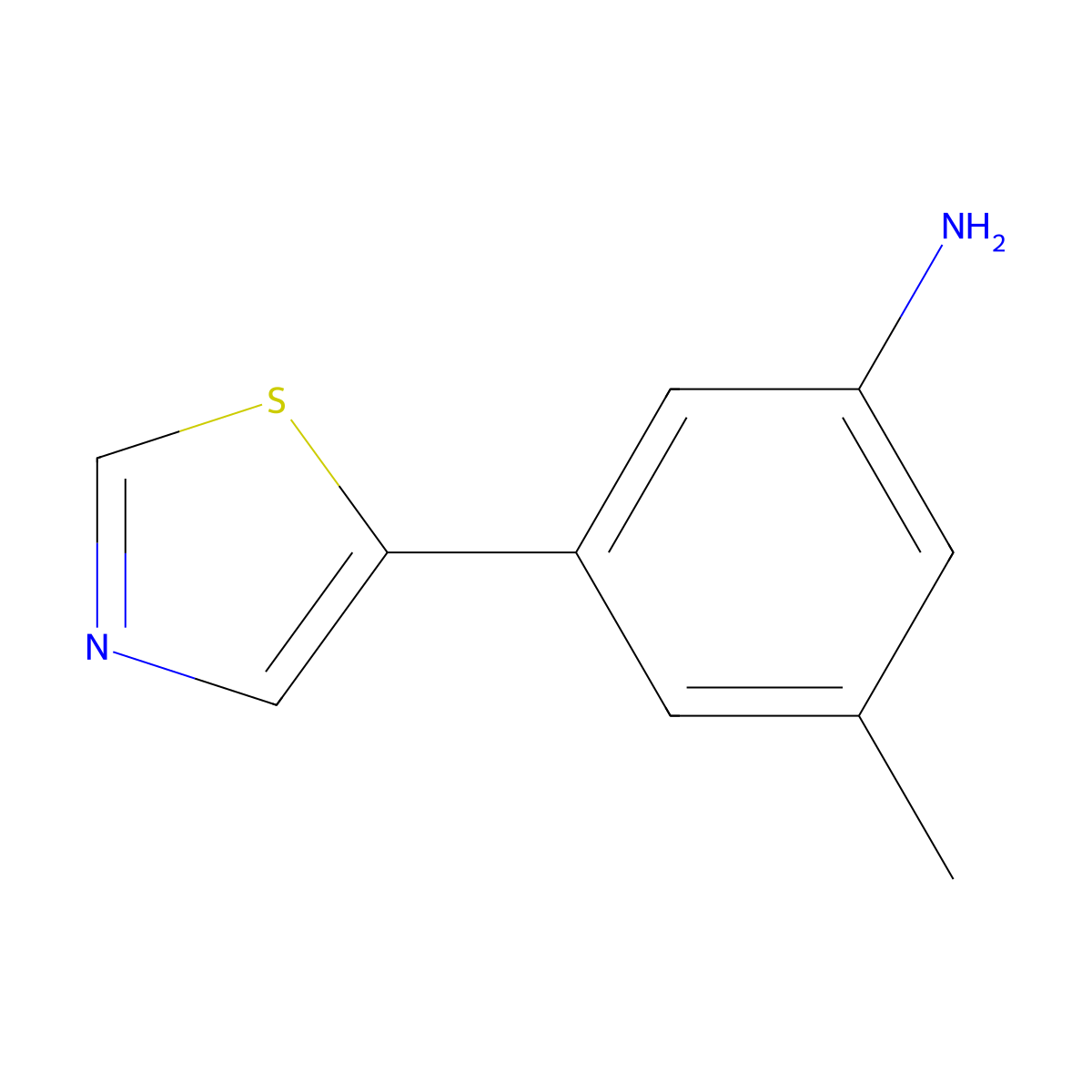 3-Methyl-5-(1,3-thiazol-5-yl)aniline molecular structure, CAS 1312535-19-5