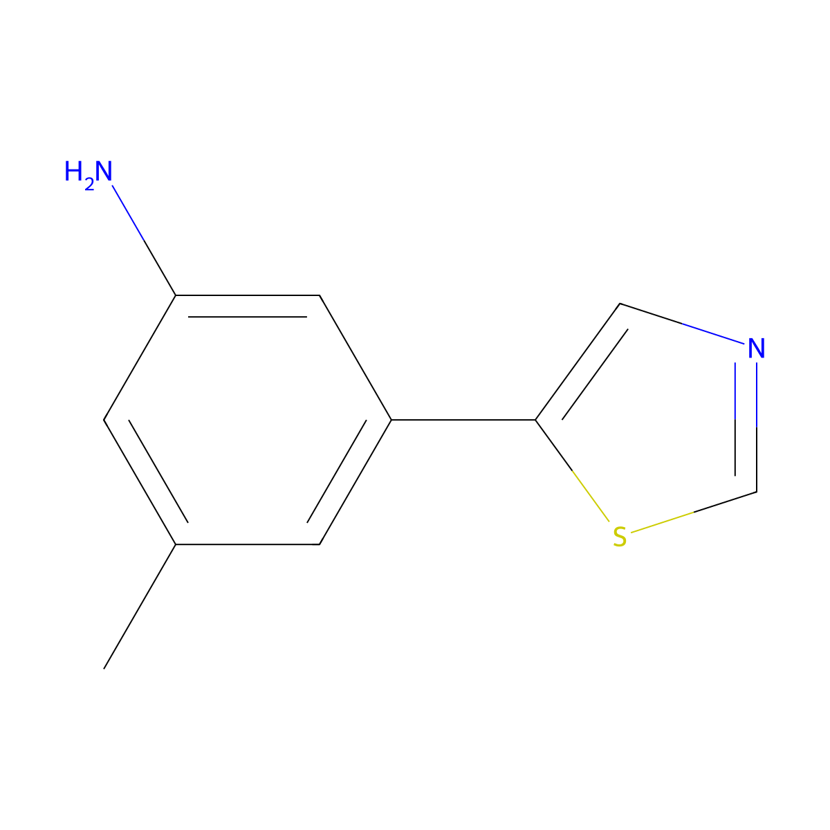 3-Methyl-5-(1,3-thiazol-5-yl)aniline molecular structure, CAS 1312535-19-5