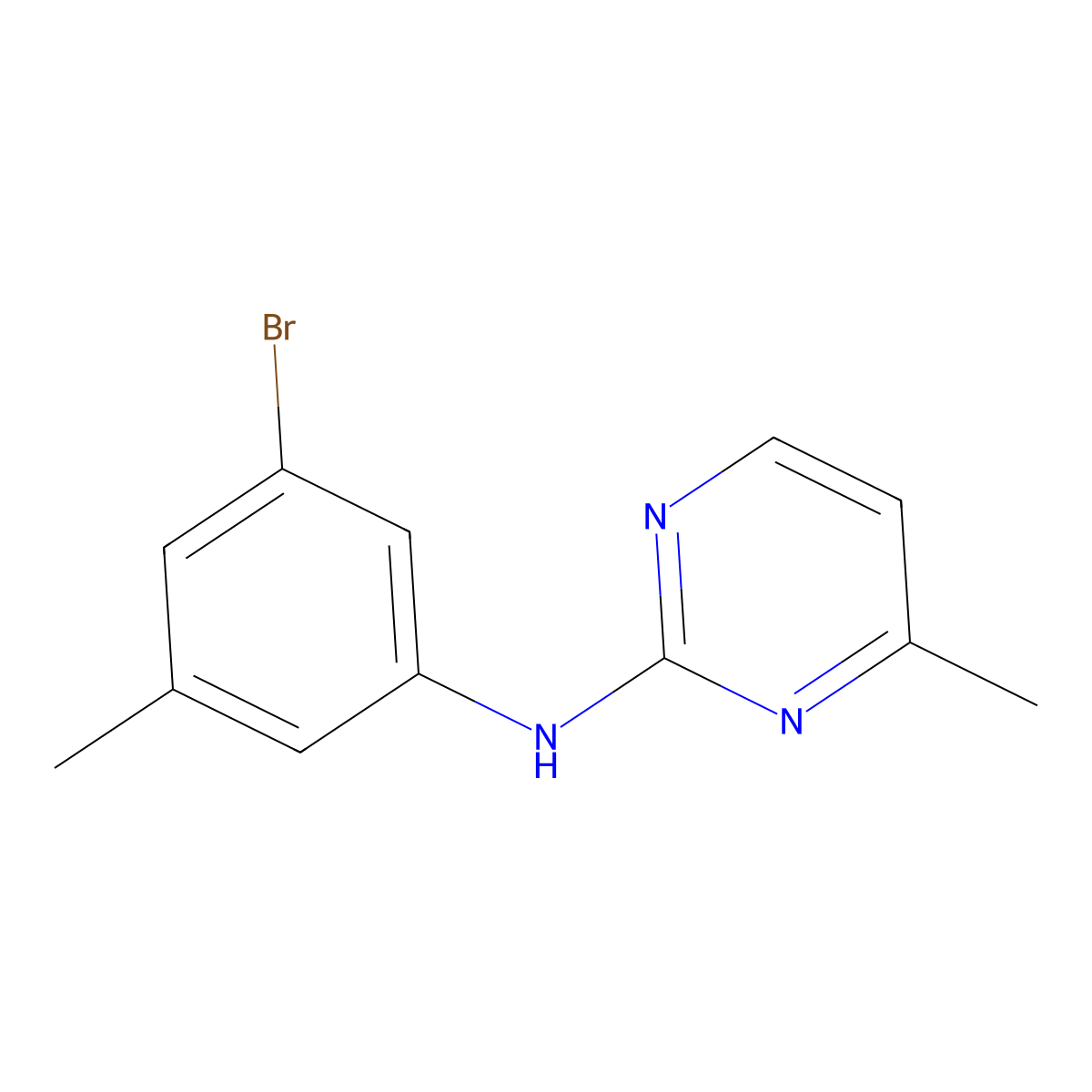 N-(3-bromo-5-methylphenyl)-4-methylpyrimidin-2-amine molecular structure, CAS 1312535-22-0