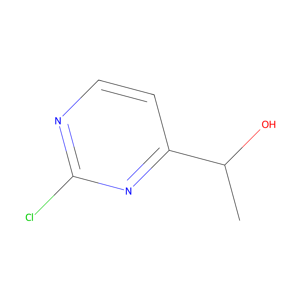 1-(2-Chloropyrimidin-4-yl)ethanol molecular structure, CAS 1312535-79-7