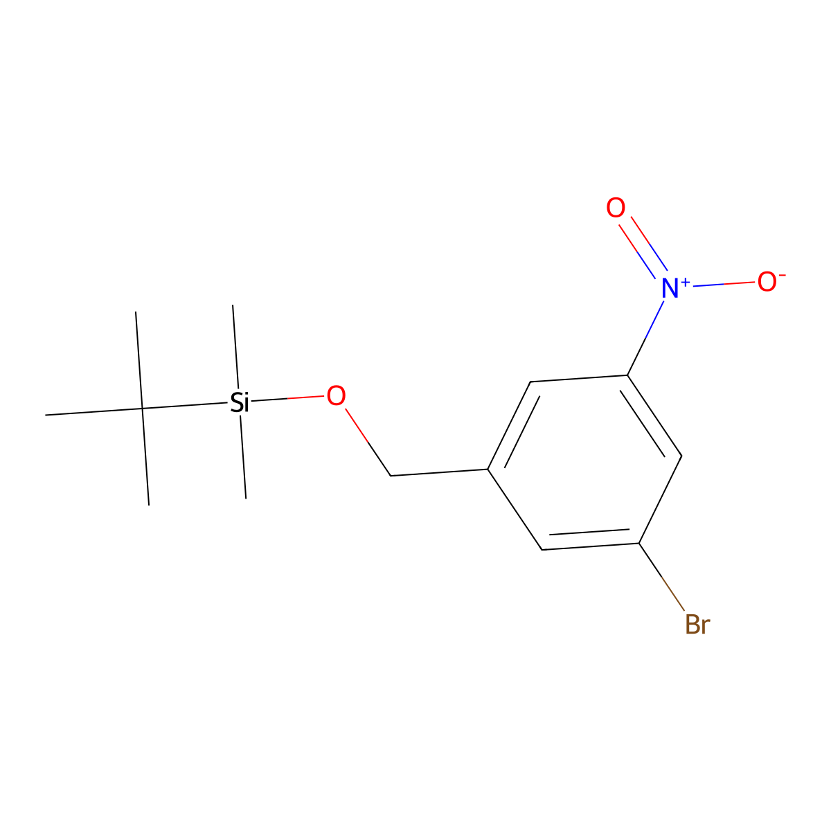 ((3-Bromo-5-nitrobenzyl)oxy)(tert-butyl)dimethylsilane molecular structure, CAS 1312536-01-8