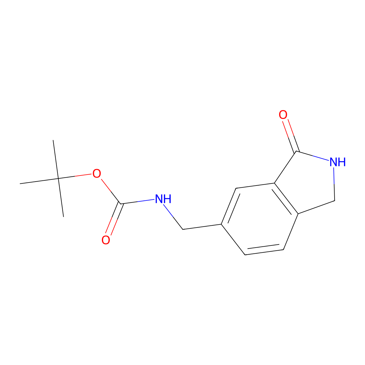 tert-Butyl ((3-oxoisoindolin-5-yl)methyl)carbamate molecular structure, CAS 1312536-57-4