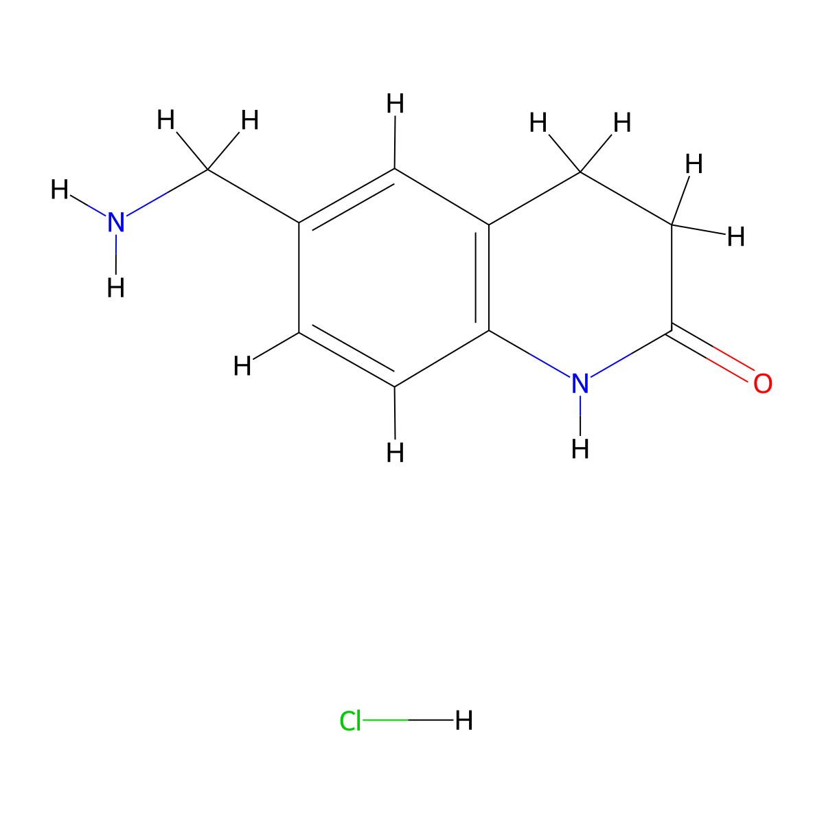6-(aminomethyl)-3,4-dihydroquinolin-2(1H)-one hydrochloride molecular structure, CAS 1312536-58-5