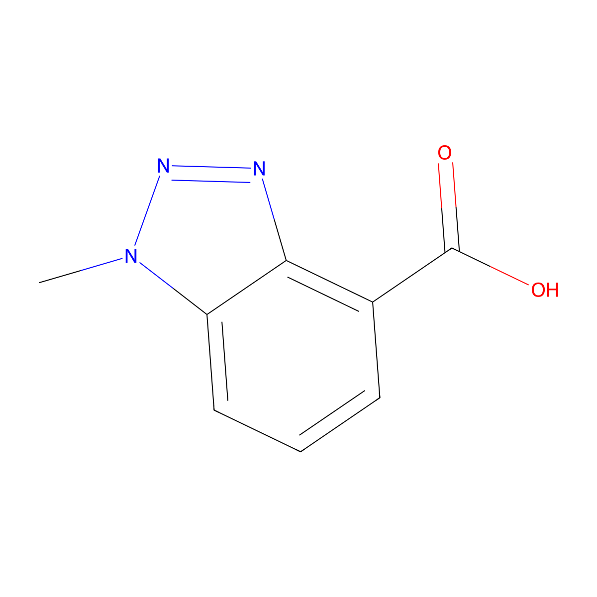 1-methyl-1H-1,2,3-benzotriazole-4-carboxylic acid molecular structure, CAS 1312556-53-8