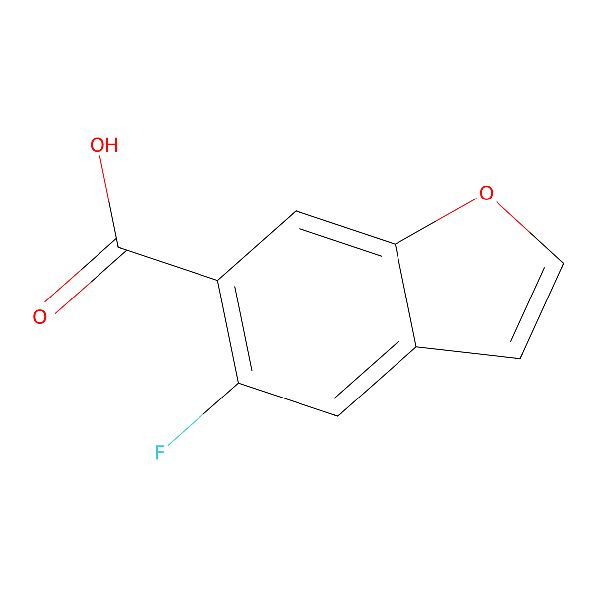 5-Fluorobenzofuran-6-carboxylic acid molecular structure, CAS 1312556-72-1