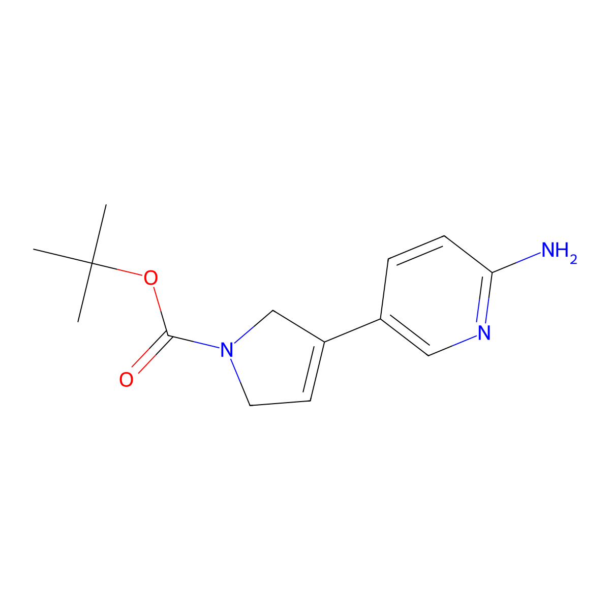 tert-butyl 3-(6-aminopyridin-3-yl)-2,5-dihydro-1H-pyrrole-1-carboxylate molecular structure, CAS 1312565-88-0