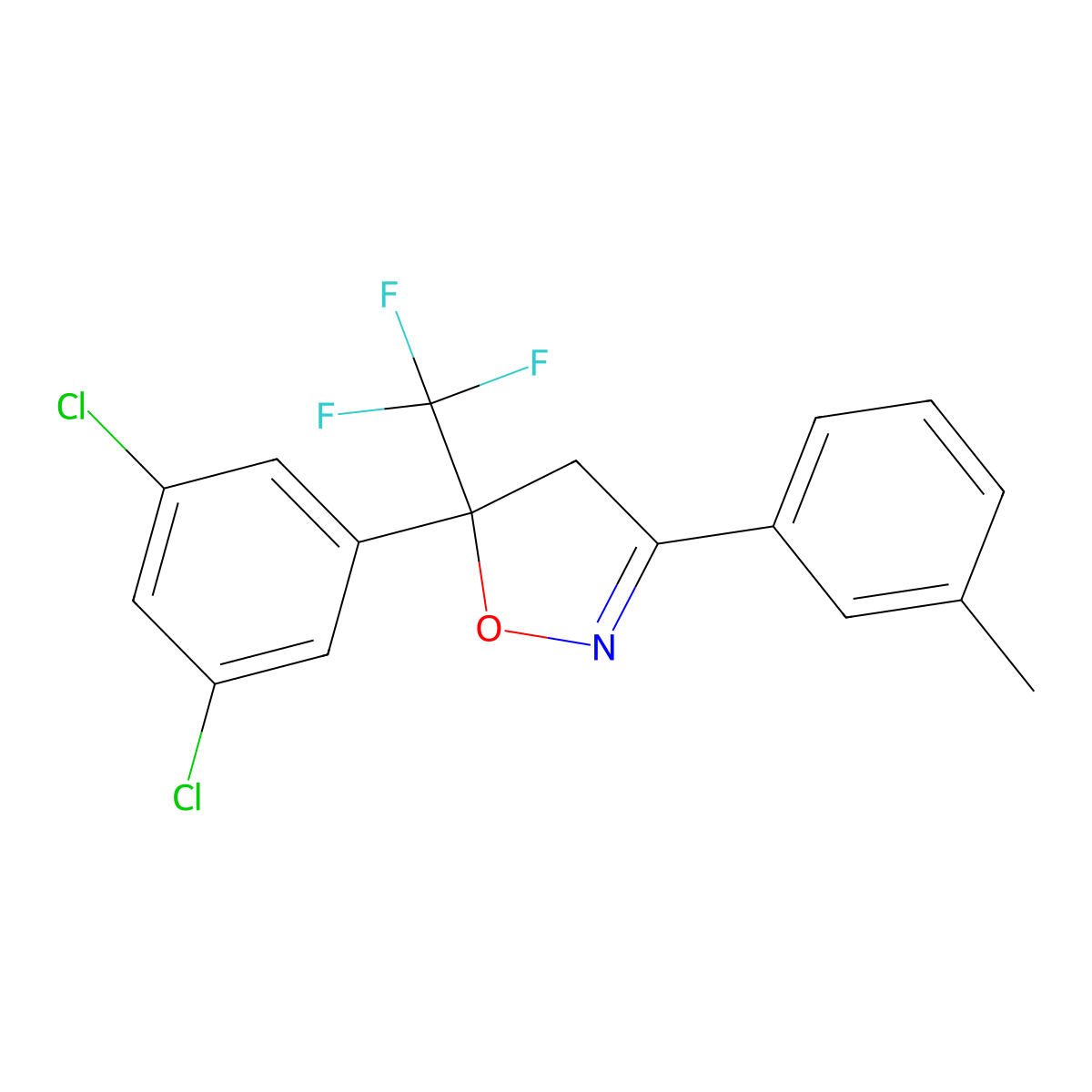 5-(3,5-Dichlorophenyl)-3-(M-tolyl)-5-(trifluoromethyl)-4,5-dihydroisoxazole molecular structure, CAS 1312582-71-0