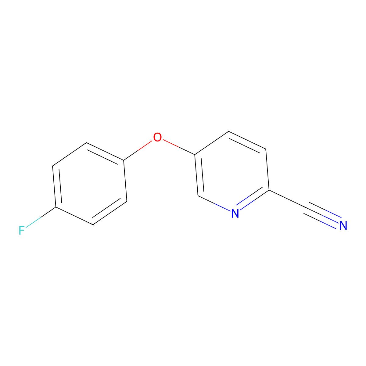 5-(4-Fluorophenoxy)pyridine-2-carbonitrile molecular structure, CAS 1312596-72-7
