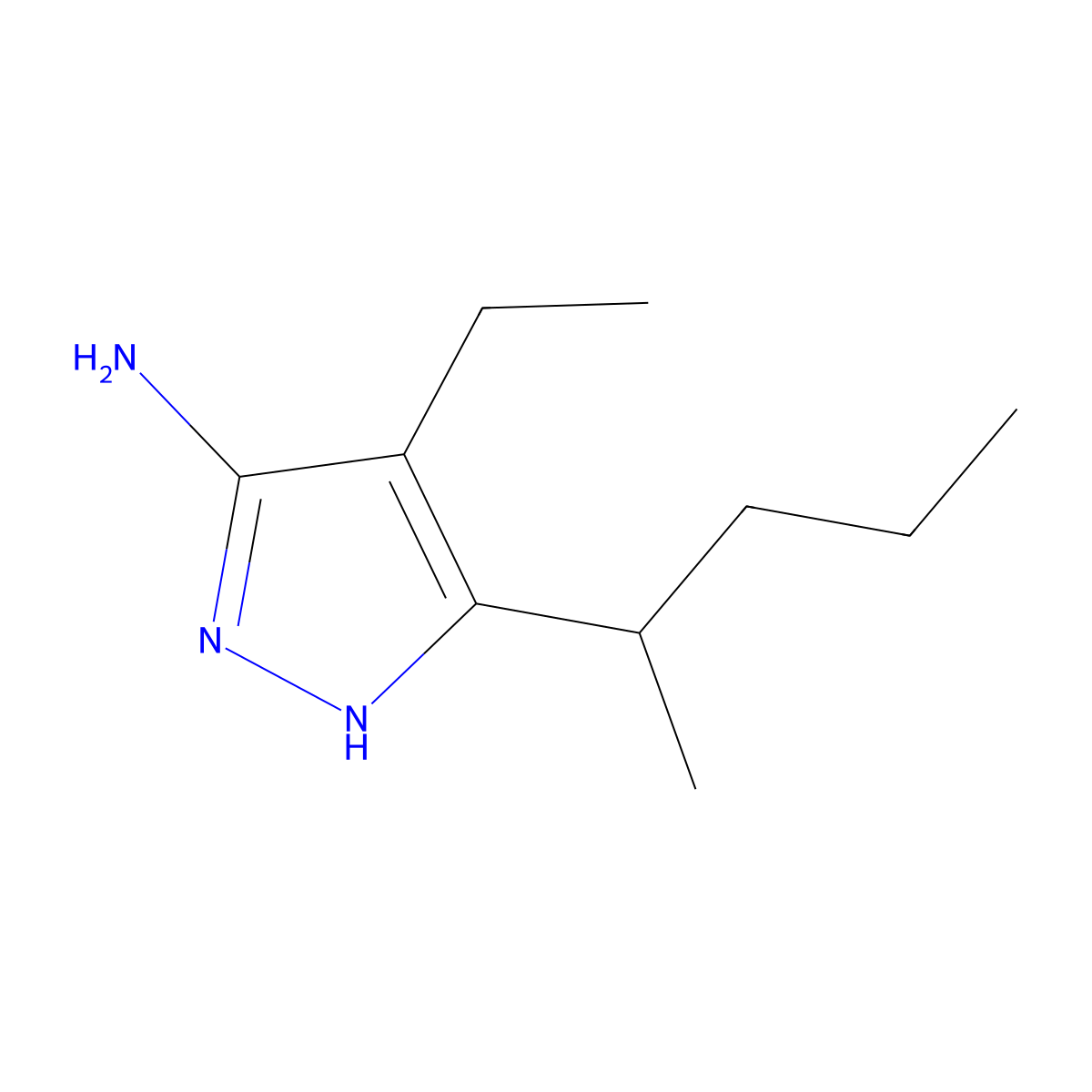 4-Ethyl-3-(pentan-2-yl)-1h-pyrazol-5-amine molecular structure, CAS 1312598-28-9