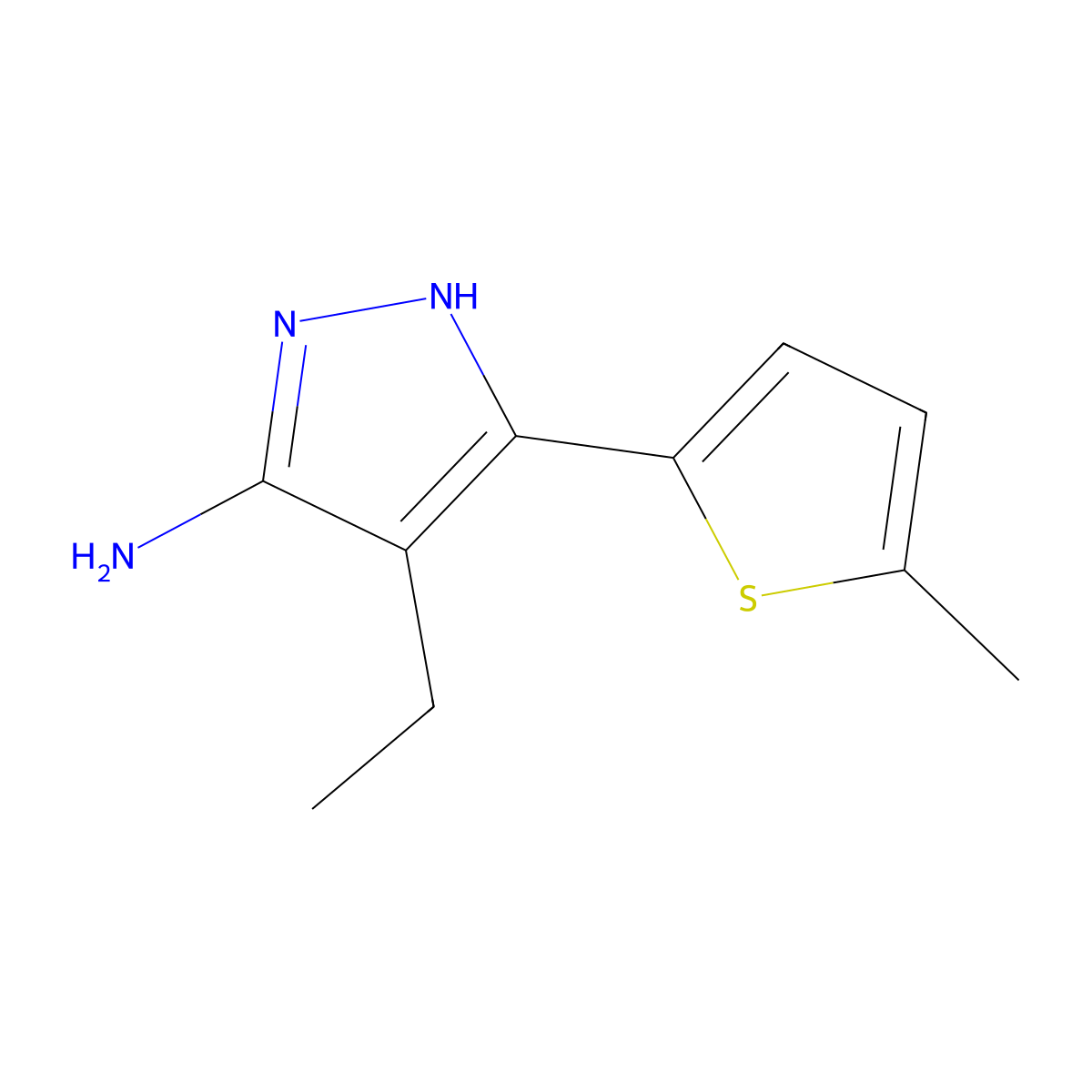 4-Ethyl-3-(5-methylthiophen-2-YL)-1H-pyrazol-5-amine molecular structure, CAS 1312598-54-1