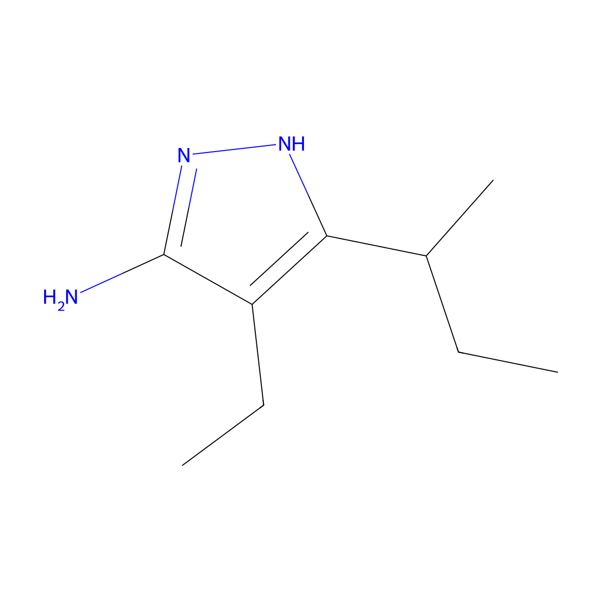 3-(butan-2-yl)-4-ethyl-1H-pyrazol-5-amine molecular structure, CAS 1312598-61-0
