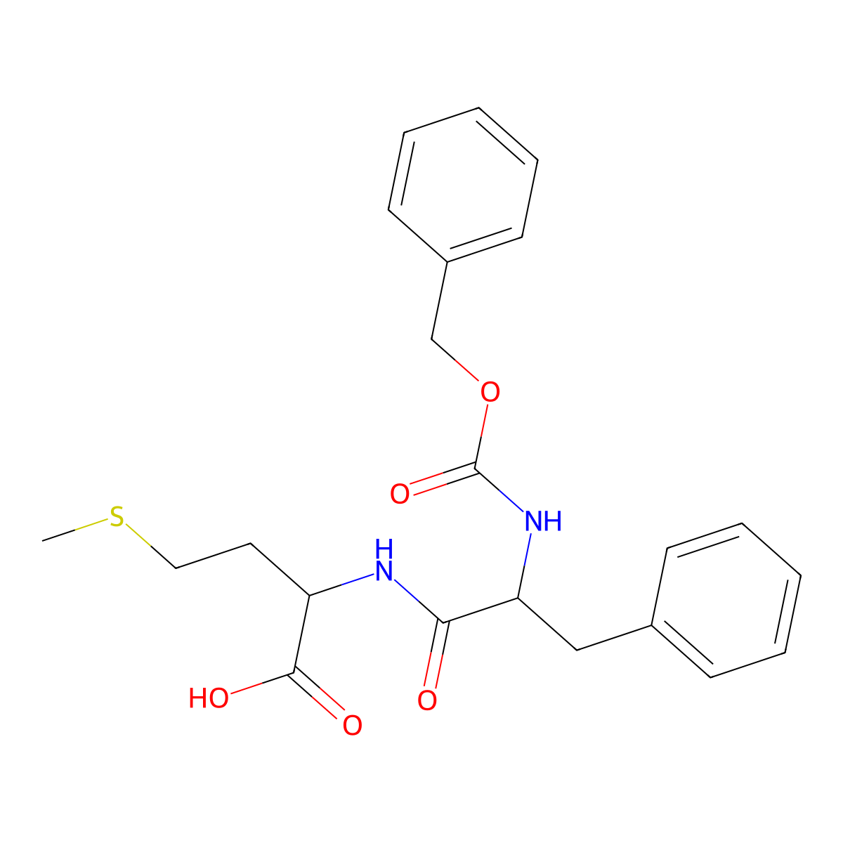 Carbobenzoxyphenylalanylmethionine molecular structure, CAS 13126-07-3