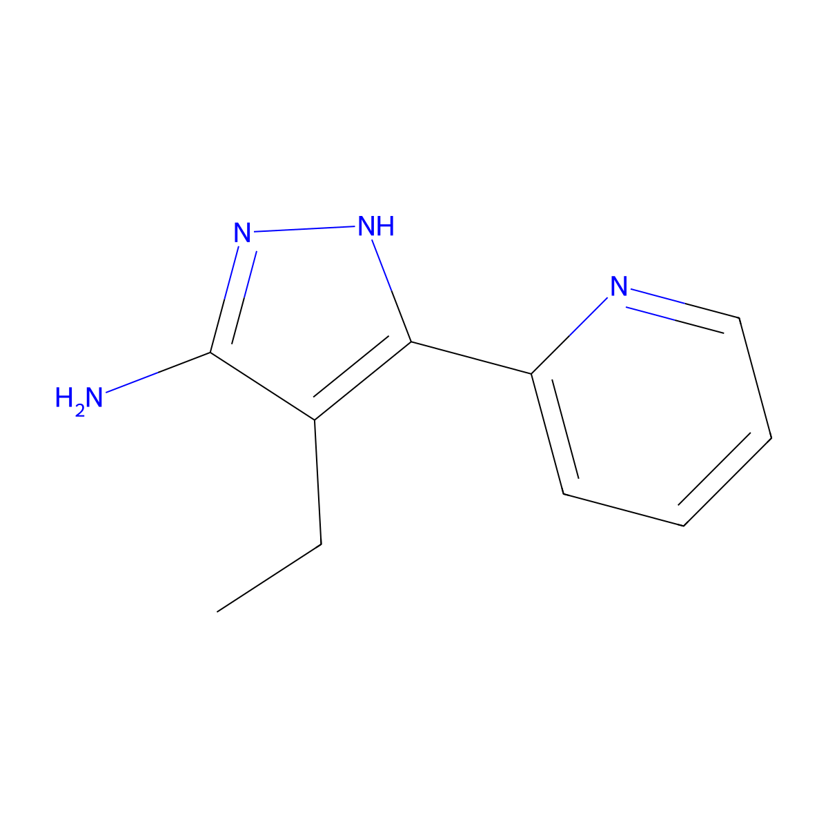 4-Ethyl-3-(pyridin-2-YL)-1H-pyrazol-5-amine molecular structure, CAS 1312603-09-0